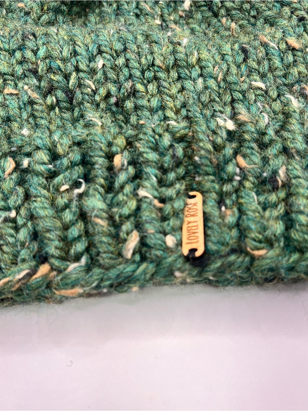 Women’s Cozy Double Pom Knit Beanie Hat in Green - Picture 2 of 5